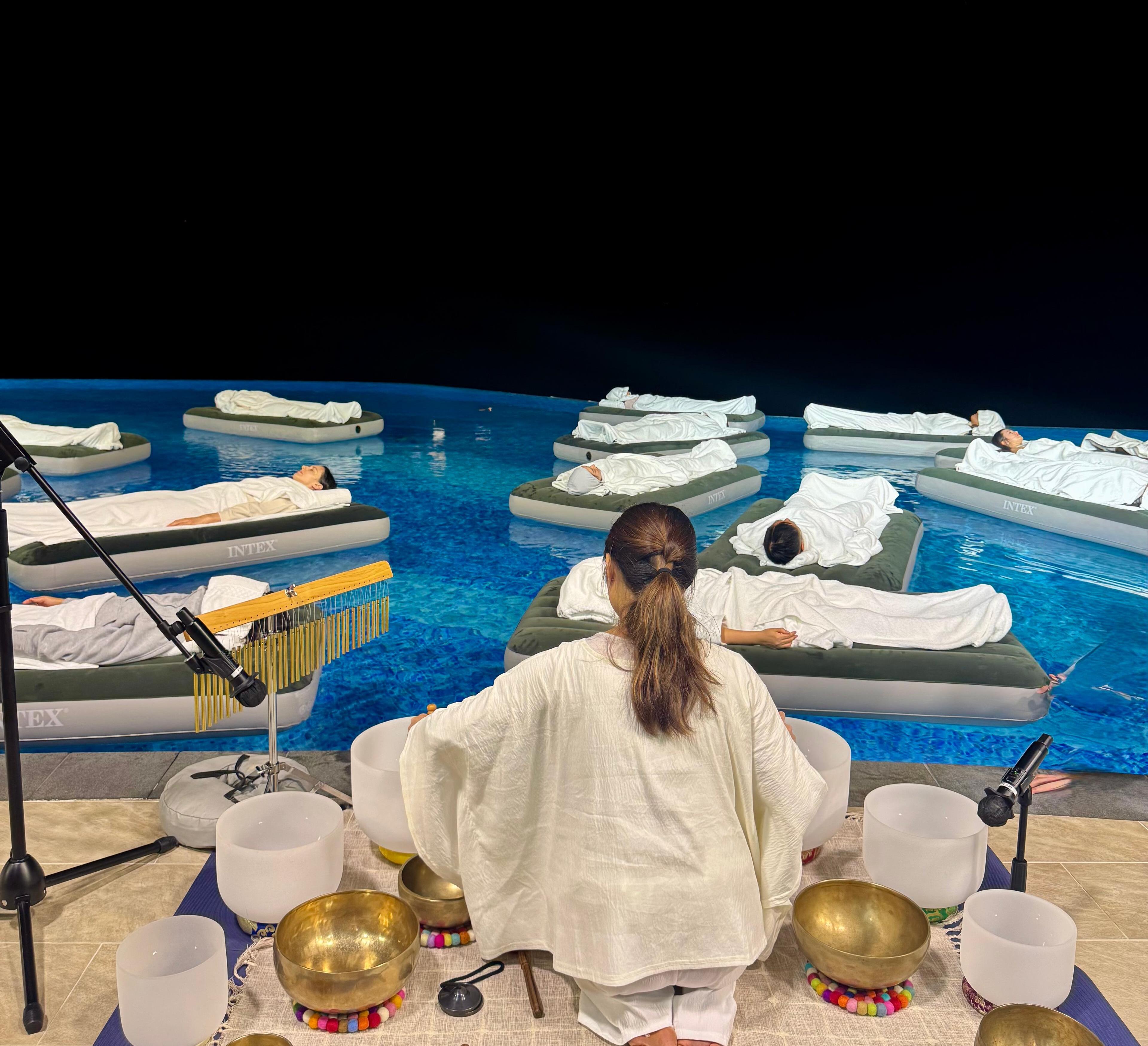 floating sound bath experience